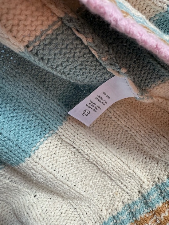 NWT l*space Knit Duster Cardigan in Ivy Cream Pastel Trim - Picture 9 of 11